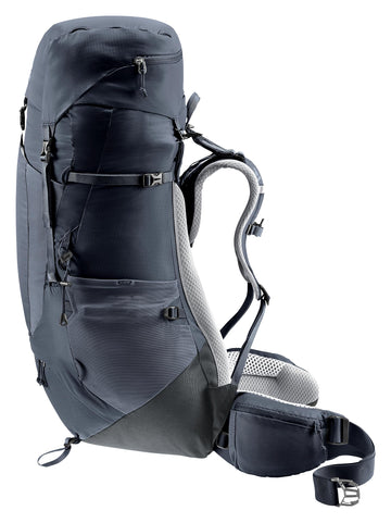 Deuter Women’s Aircontact Lite 45 + 10 SL expandable lid increases capacity.