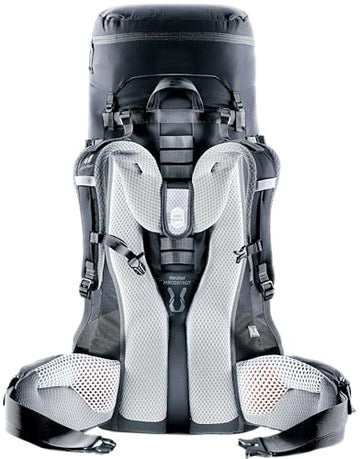 Deuter Women’s Aircontact Lite 45 + 10 SL hip fins hug the hips for stability.