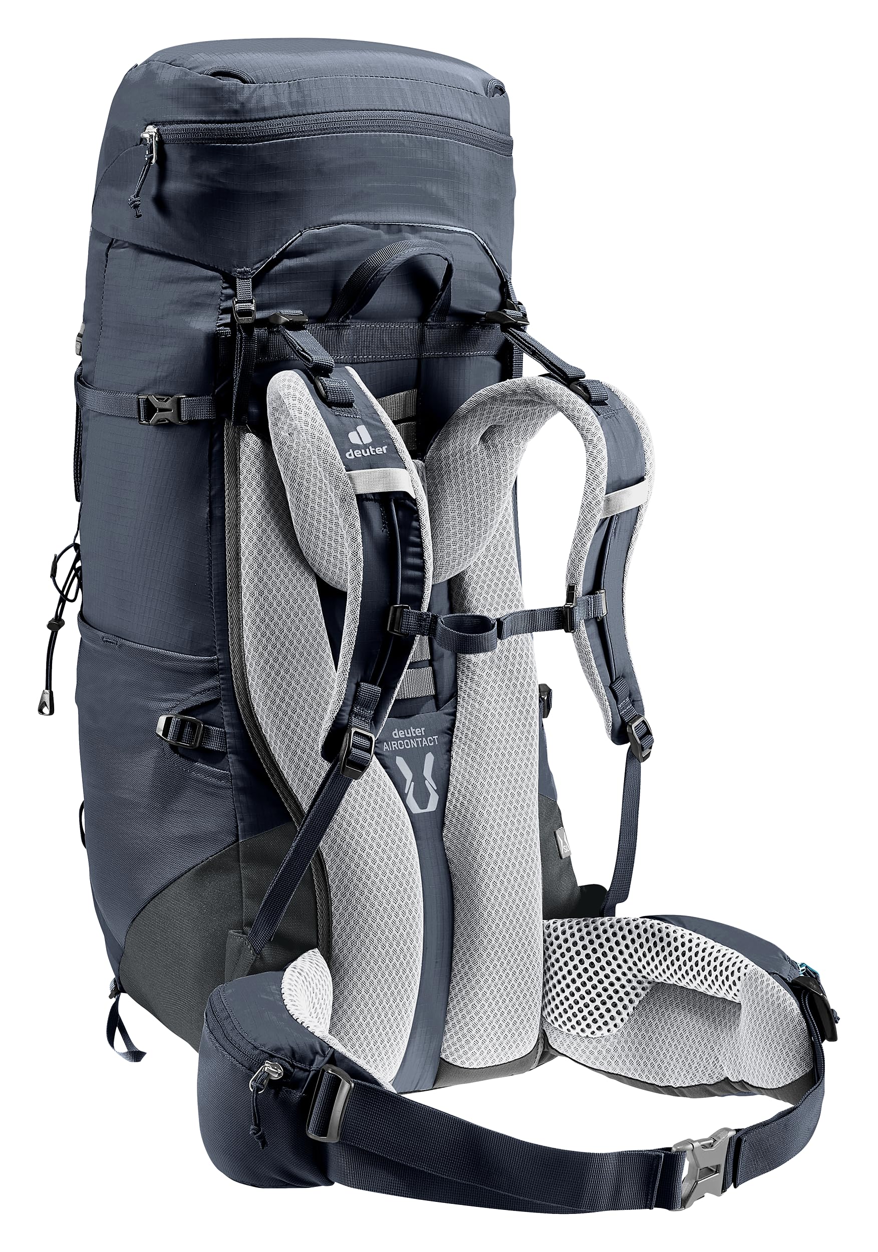 Deuter Women’s Aircontact Lite 45 + 10 SL load transfer keeps weight centered.