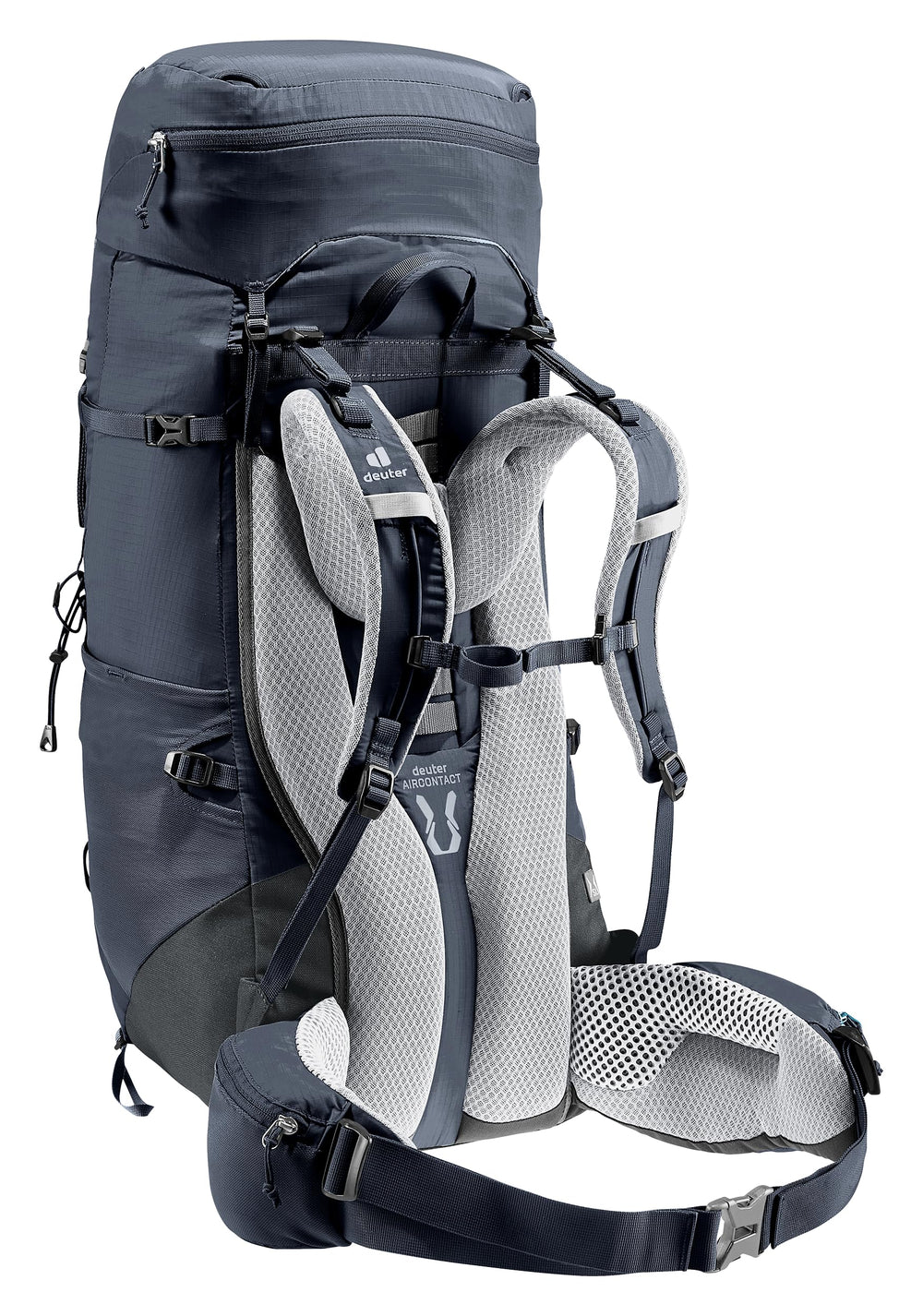 Deuter Women’s Aircontact Lite 45 + 10 SL load transfer keeps weight centered.