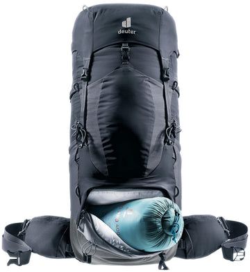 Deuter Women’s Aircontact Lite 45 + 10 SL removable rain cover protects gear.