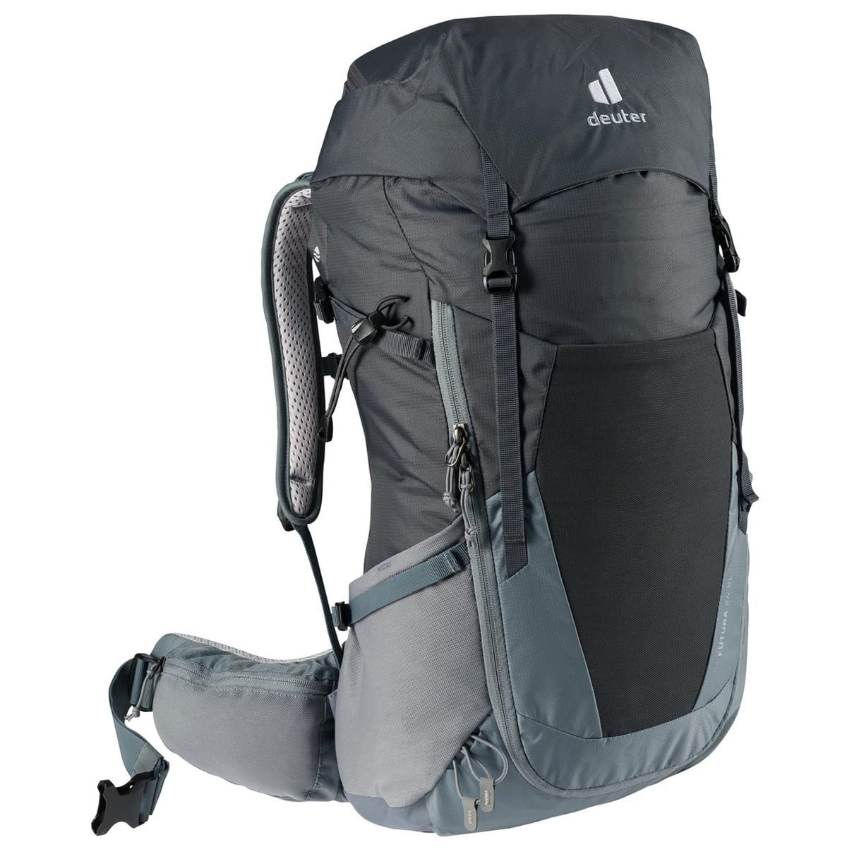 Deuter Futura 24 SL back panel with Aircomfort ventilation for cool comfort on day hikes.