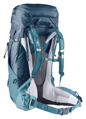 Deuter Women's Futura Air Trek 45-10 hip fins closeup showing ergonomic padding for comfort.