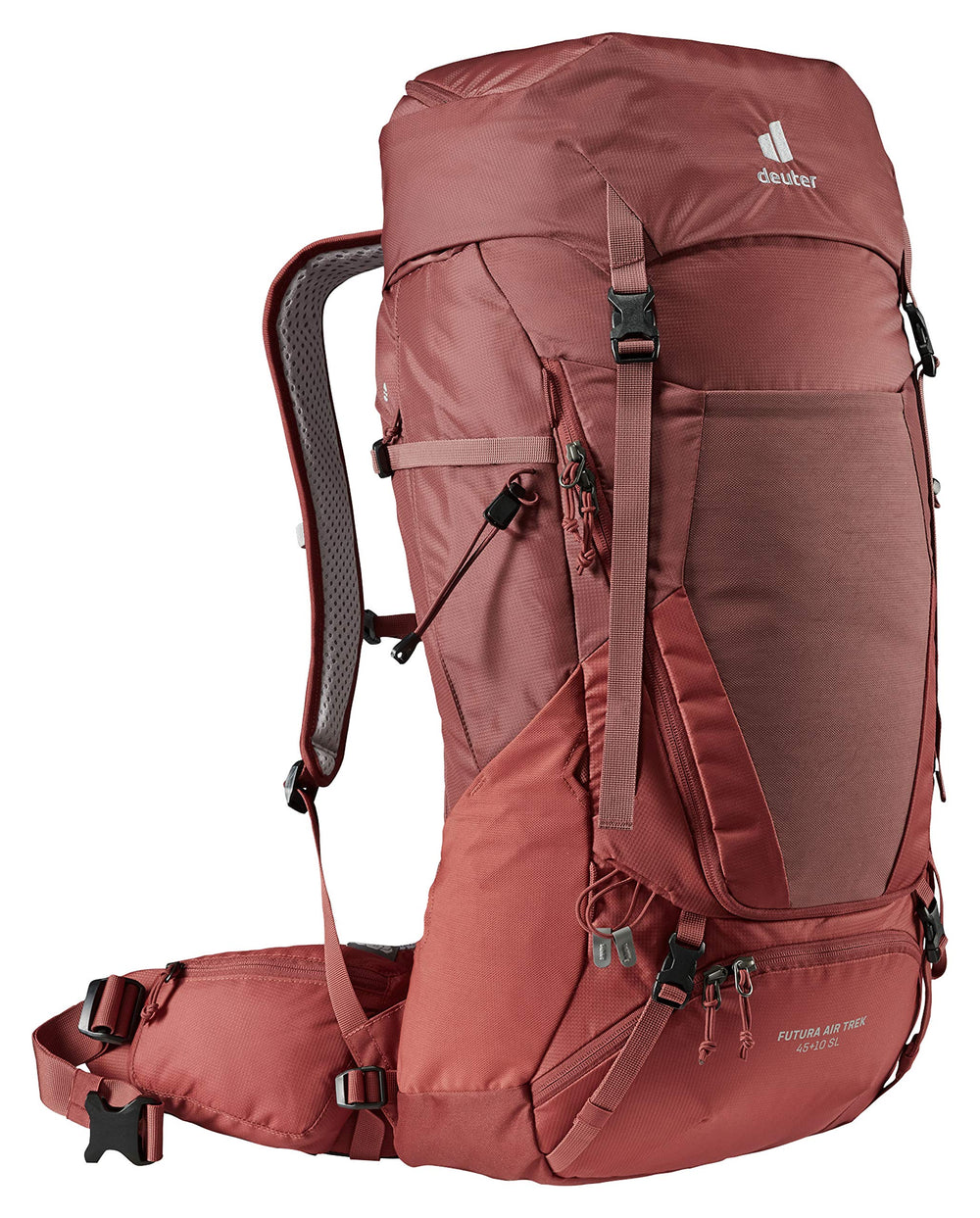 Deuter Women's Futura Air Trek 45+10 SL front view with ventilated back.