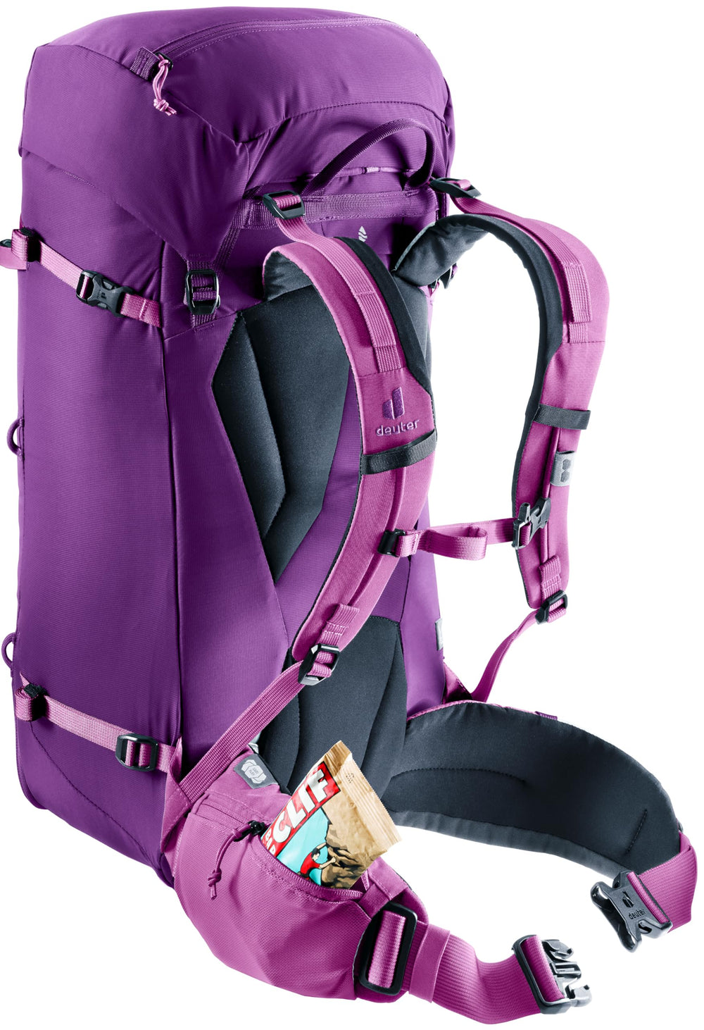 Deuter Guide 32+8L glasses stow system keeps eyewear safe.