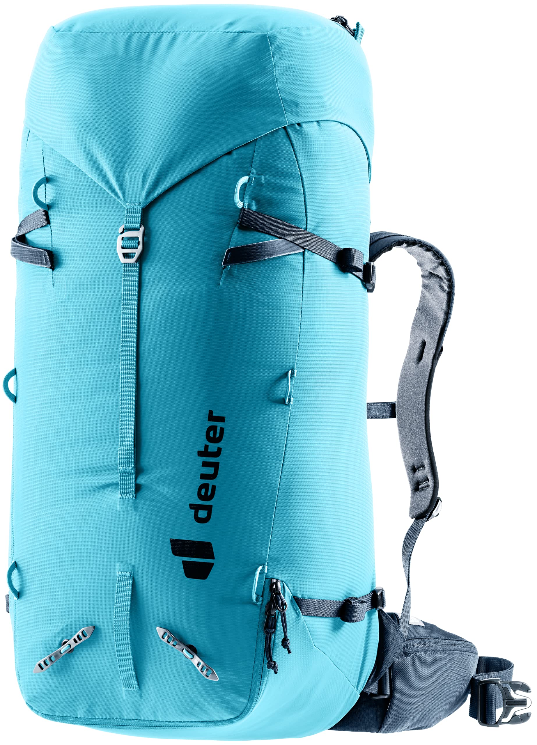 Deuter Guide 42+8 SL, front view, ideal for long alpine ascents with secure load.