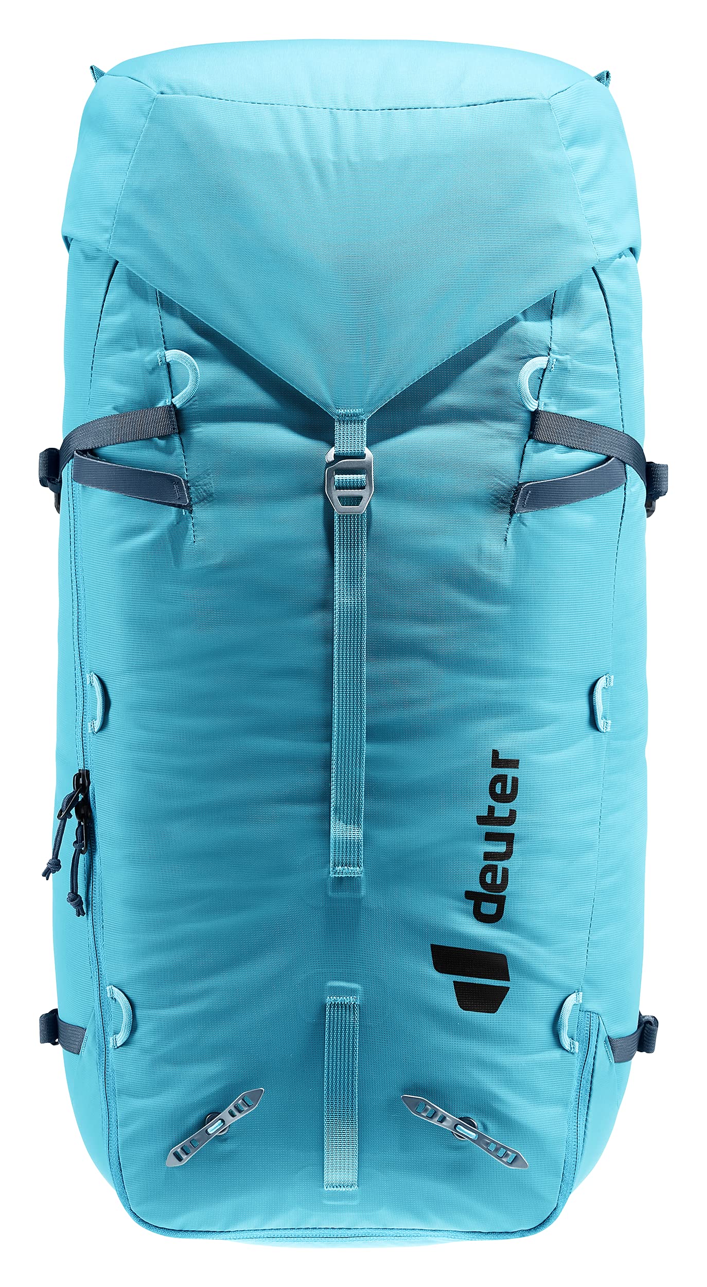 Deuter Guide 42+8 SL, ice axe attachment, secure gear carry on ascents.