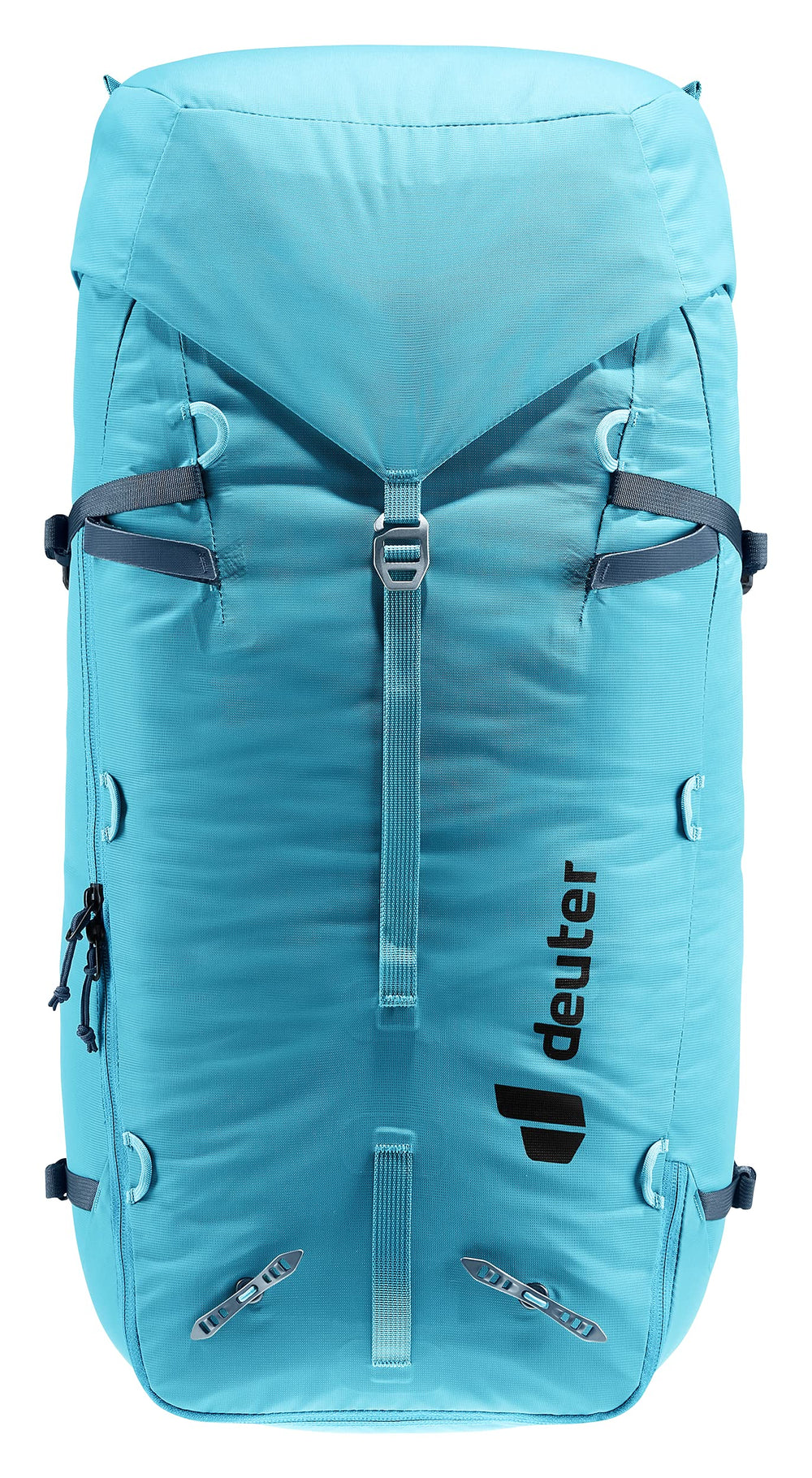 Deuter Guide 42+8 SL, ice axe attachment, secure gear carry on ascents.
