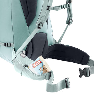 Deuter Women’s Guide 42-8 SL helmet holder keeps gear secure.