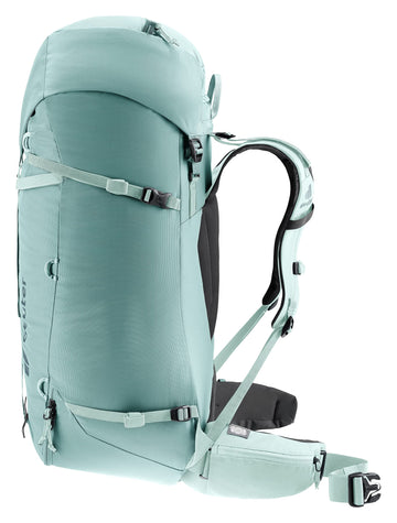 Deuter Women’s Guide 42-8 SL detachable hip fins offer flexible support.