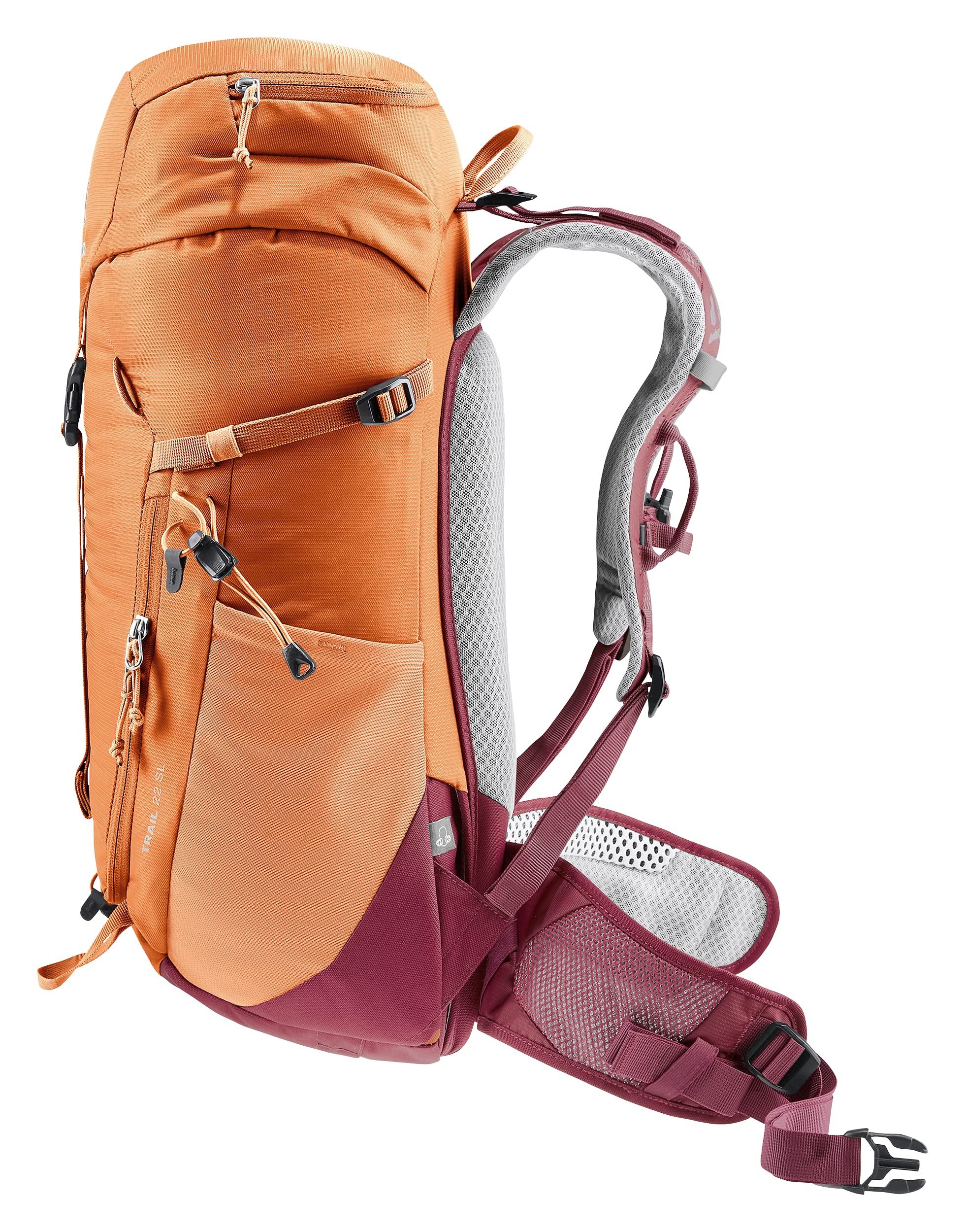 Deuter Trail 22L SL strap system enabling customizable fit during climbs