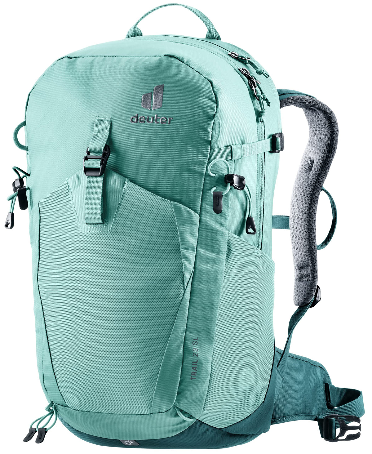 Deuter Women's Trail 23L SL backpack front view for a secure biking fit.