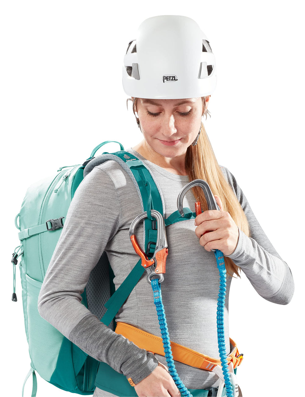 Deuter Women's Trail 23L SL shoulder strap loops for carabiners.