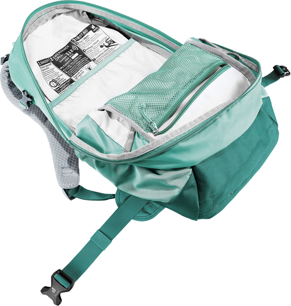Deuter Women's Trail 23L SL trekking pole holder in use.