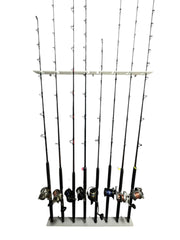 Dev Fishing SUPH8 vertical wall rack keeps eight rods organized for quick access