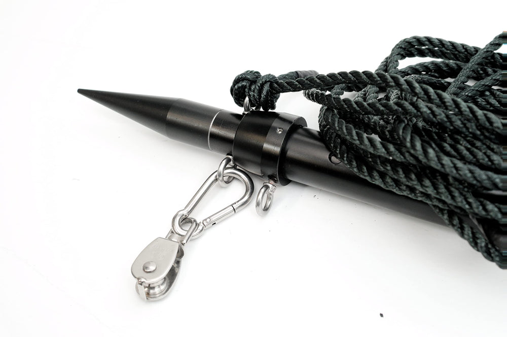 Dev Fishing teaser rod outrigger dredge pole shows 1.133 inch ferrule for solid connections.