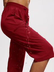 DEVOROPA knee-length hiking shorts in red for breathable comfort on trails