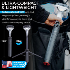 Devos LIGHTRANGER 800 Mini collapsed size fits a small backpack for travel.