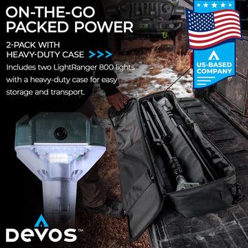 Devos LightRanger compact storage pole demonstrates easy portability and setup