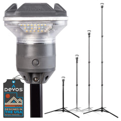Devos Outdoor LightRanger 1200 beam spreads wide for campsite visibility