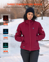DEWBU 12V battery pack image emphasizes portable power for extended outdoor warmth.