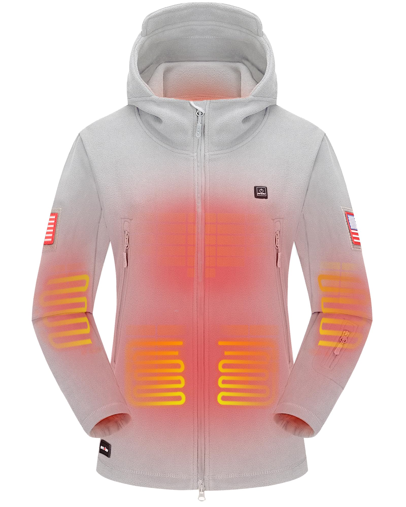DEWBU heated jacket front view delivers core warmth for cold commutes