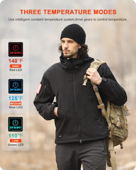 DEWBU heated jacket pocket closeup showing storage options