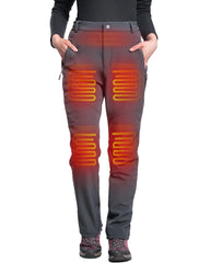 DEWBU heated pants women's grey front view highlight sleek design and everyday warmth.