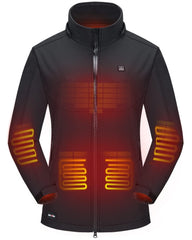 DEWBU Soft Shell Heated Jacket front view keeps you warm during chilly commutes