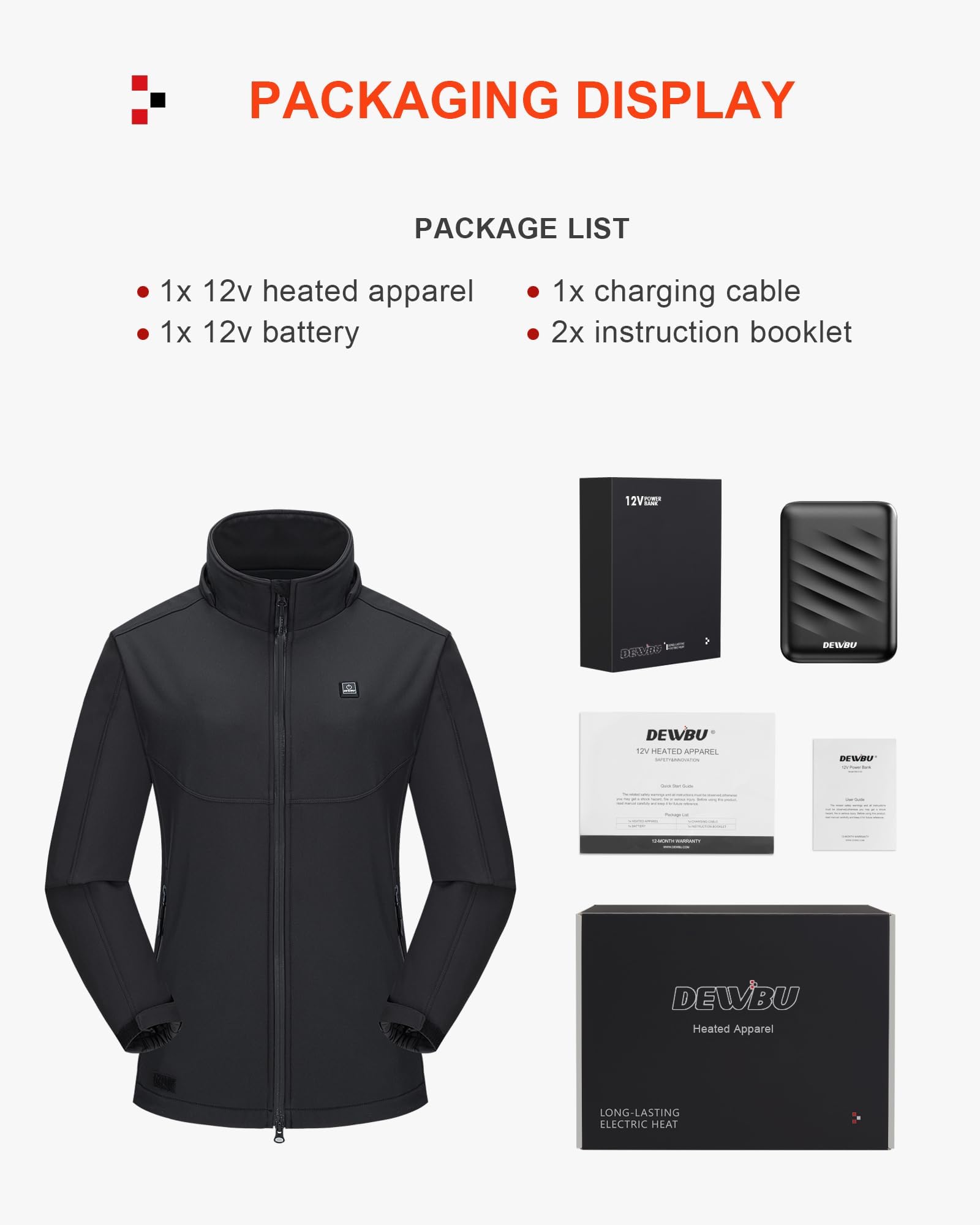 DEWBU Soft Shell Heated Jacket ideal for outdoor commutes and weekend adventures