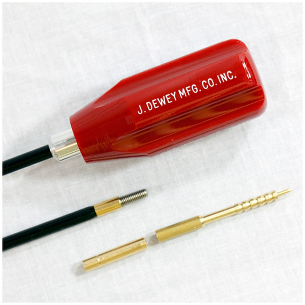 Dewey Rods 30C-36 nylon coated rod shown with brass Jag and brush adaptor for immediate use