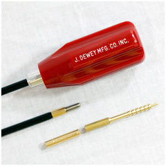 Dewey Rods 30C-36 nylon coated rod shown with brass Jag and brush adaptor for immediate use