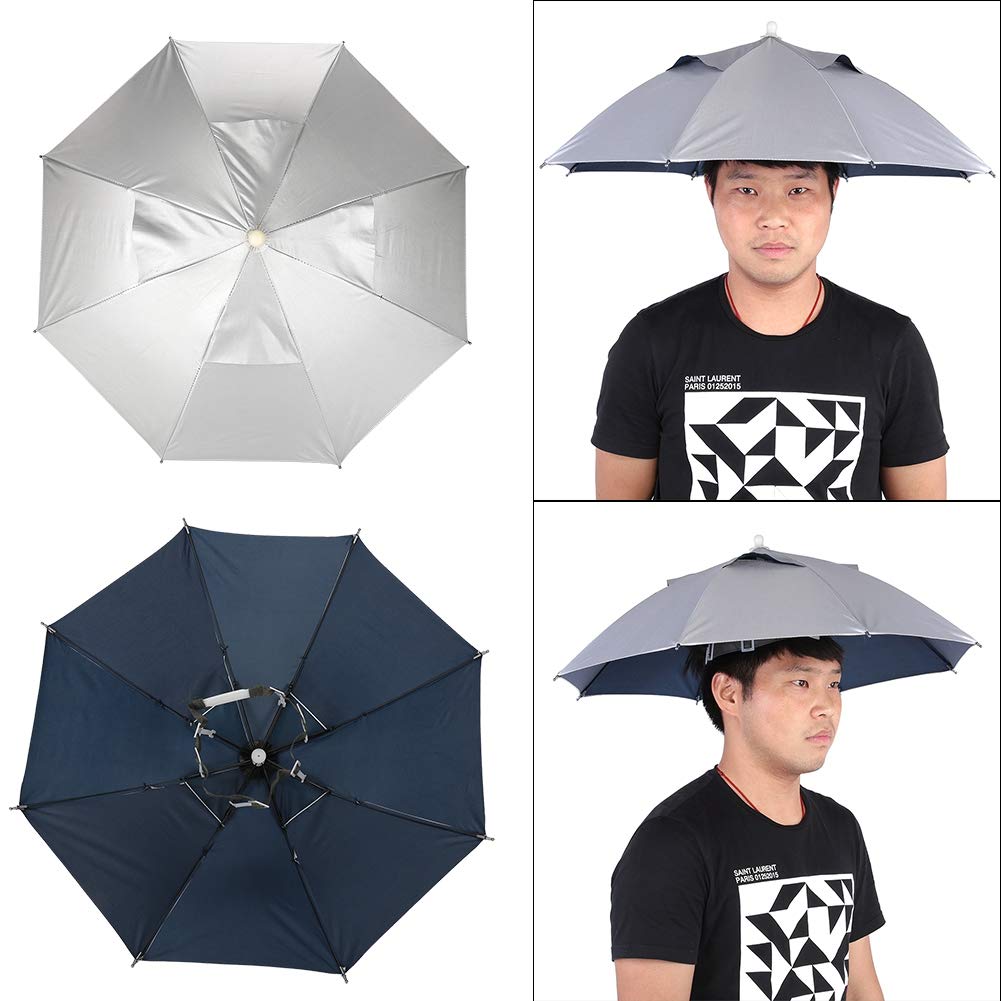 Umbrella hat at golf course for sun protection