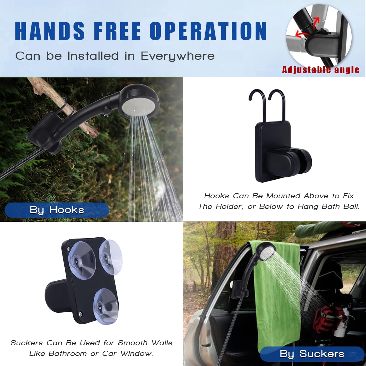 DEYOT portable shower water suction hose helps conserve water while camping