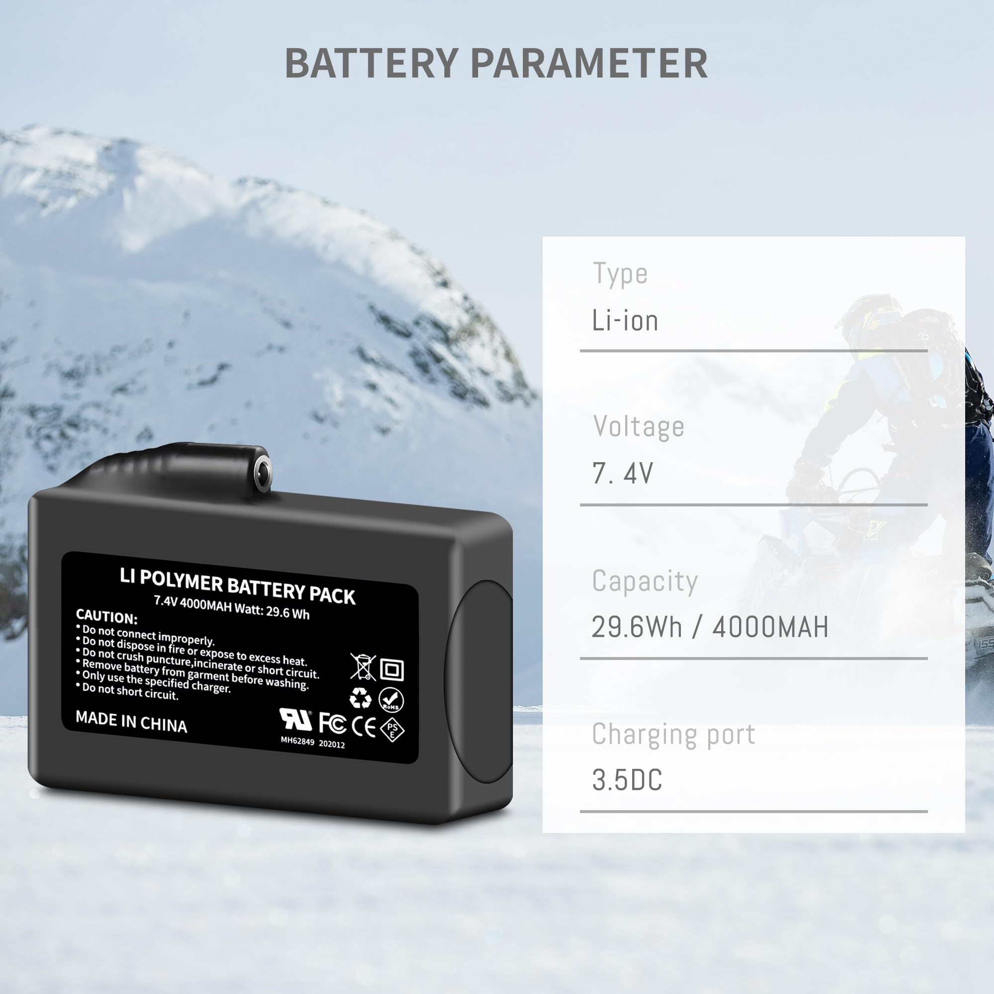 DFTIM 2-pack battery closeup highlighting Li-ion cells and alloy casing