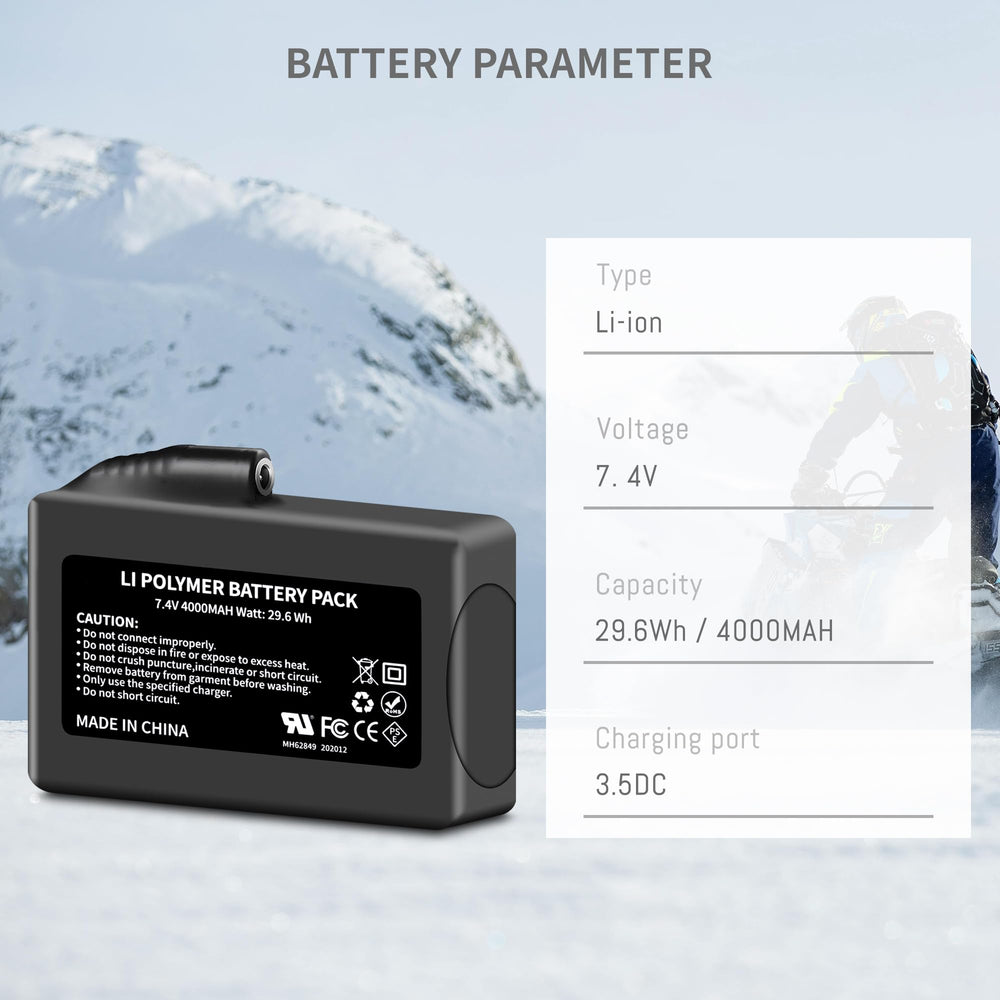 DFTIM 2-pack battery closeup highlighting Li-ion cells and alloy casing