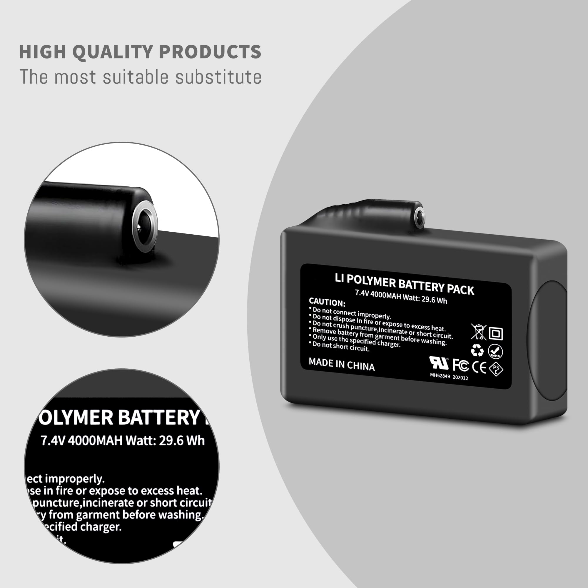 DFTIM battery compatible with heated gloves and winter garments