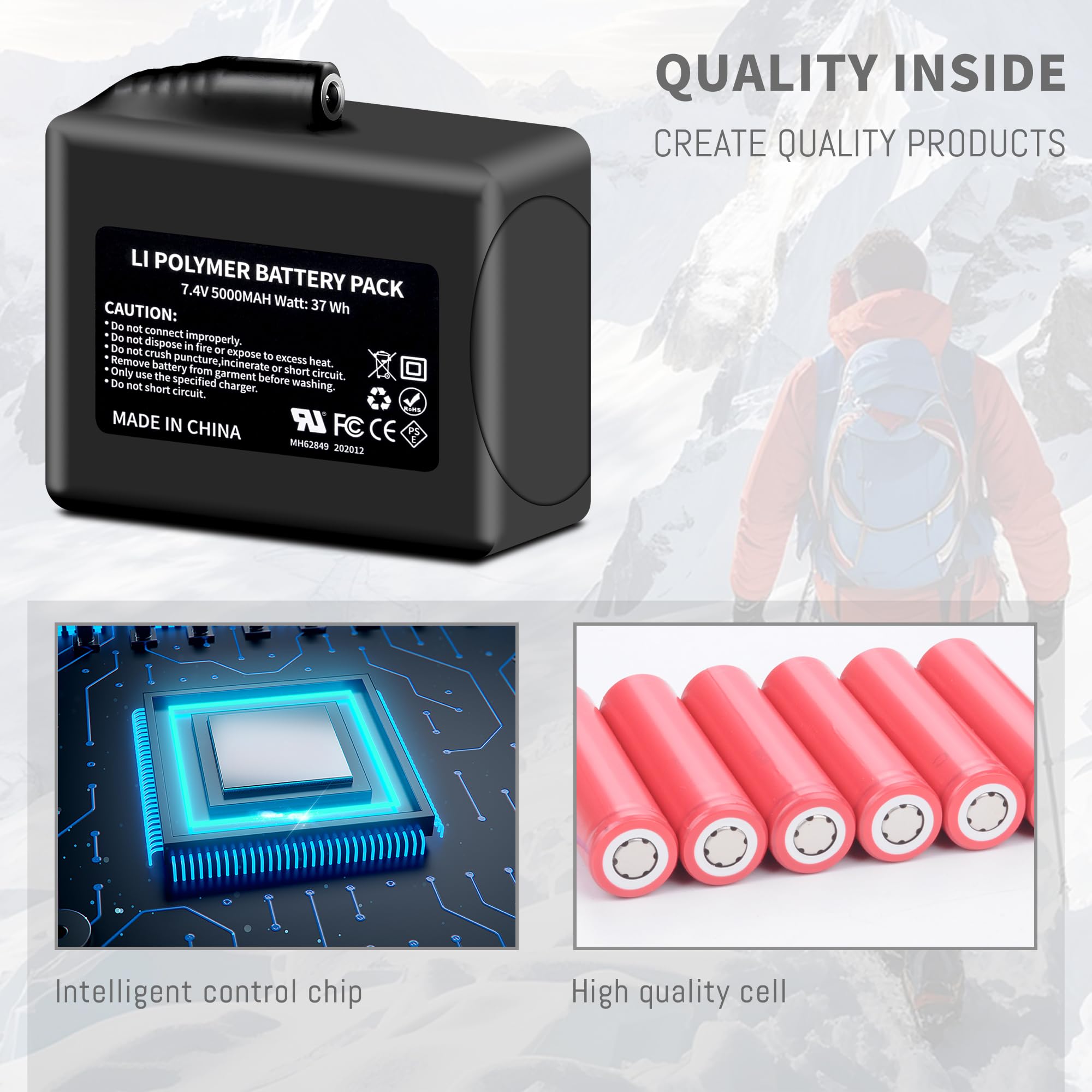 DFTIM 5000mAh in heated socks — steady warmth on cold commutes