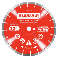 Diablo 12in diamond segmented masonry blade for fast, smooth concrete cutting