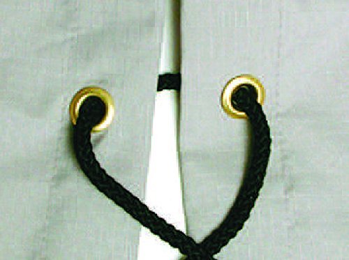 Dial evaporative cooler cover closeup shows durable grommets and tie-down for secure setup.
