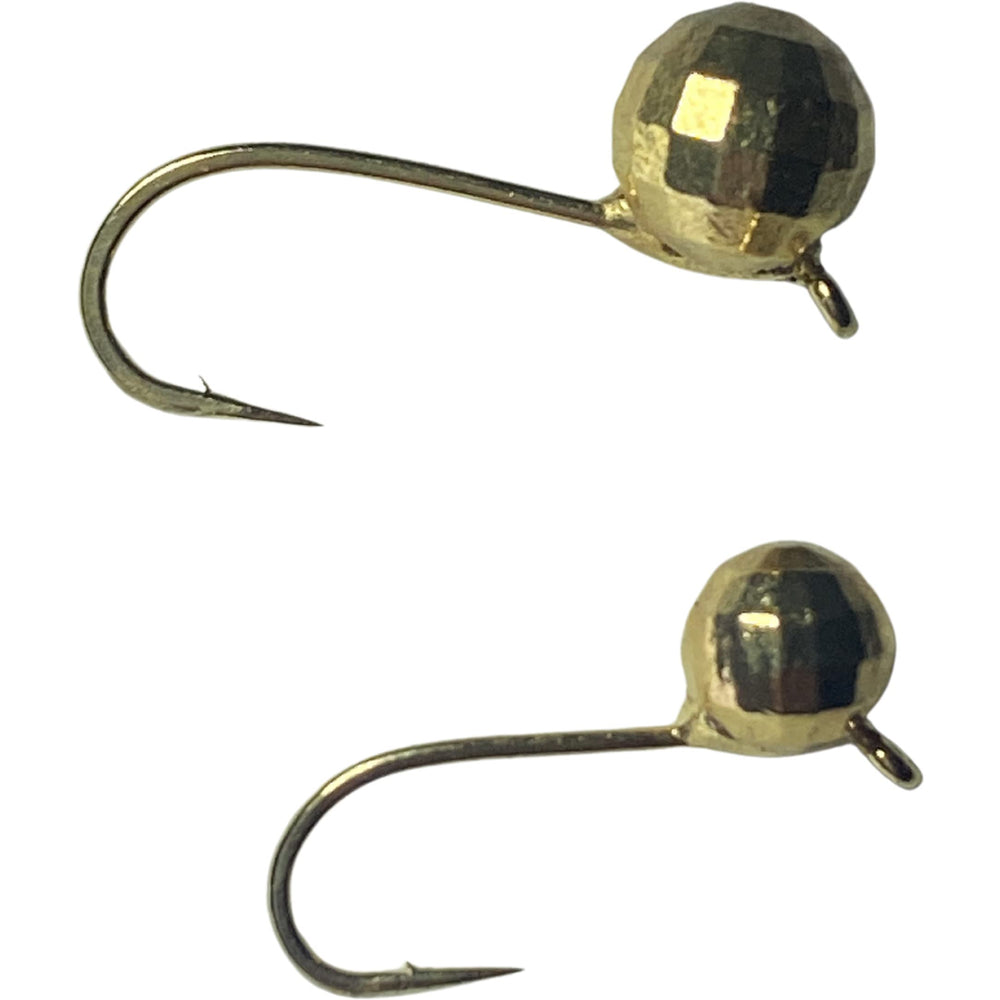 Gold 5mm diamond ball ice jig with #12 hook