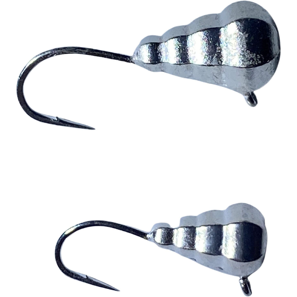 Silver 5mm diamond ball ice jig with #12 hook