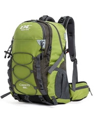 Diamond Candy waterproof hiking backpack armygreen front view highlights 40L capacity for weekend adventures