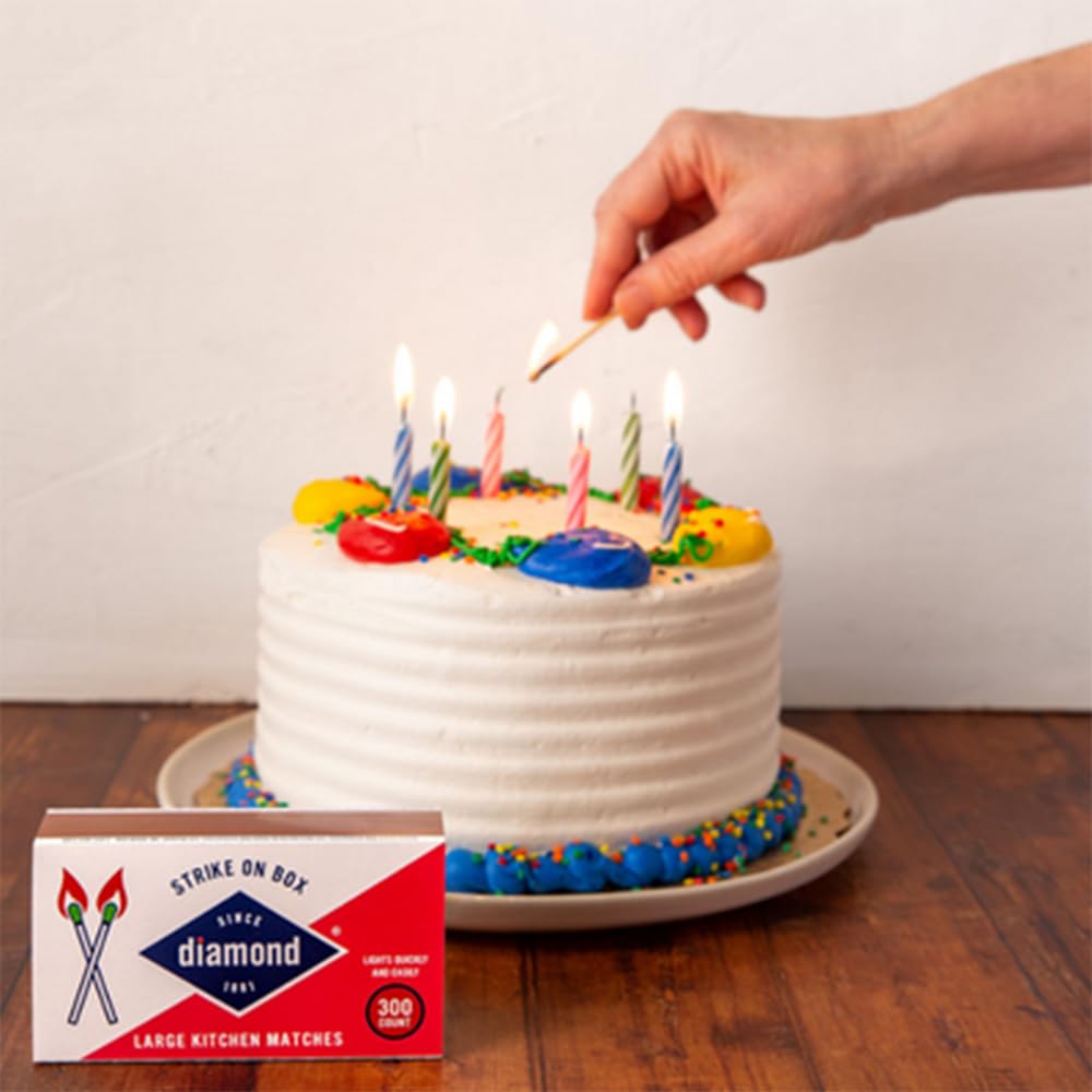 Diamond Greenlight red-tipped matches ready to light with a steady flame