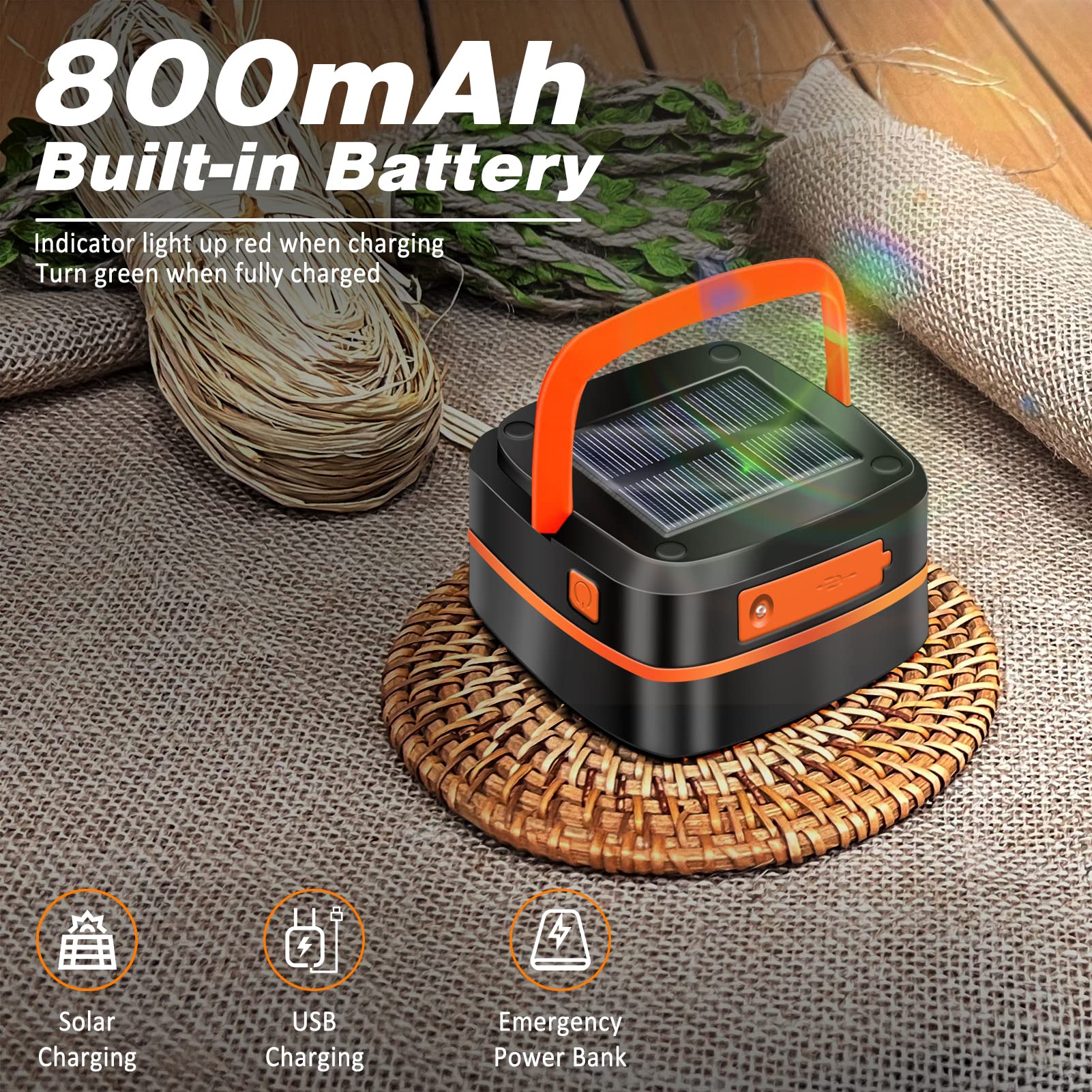 DIBMS 2-pack folding solar lantern collapsed mode used as compact flashlight