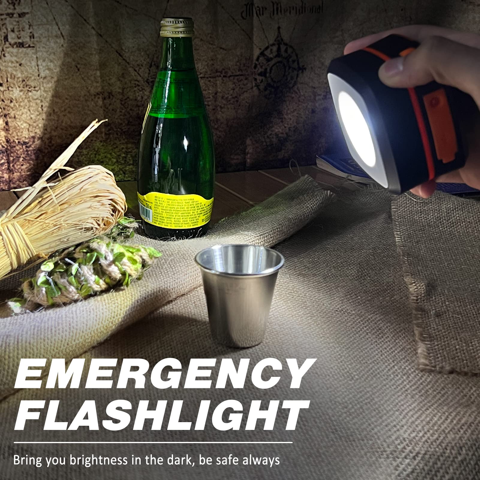 DIBMS solar-charging lantern in sunlight provides eco-friendly light