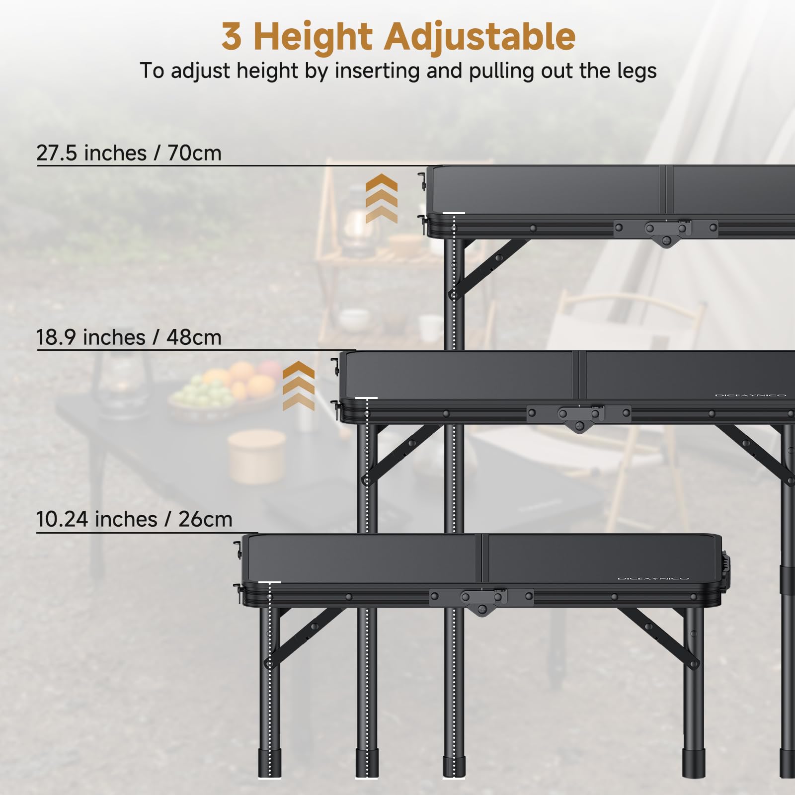 Diceaynico folding table carrying handle for portable setup