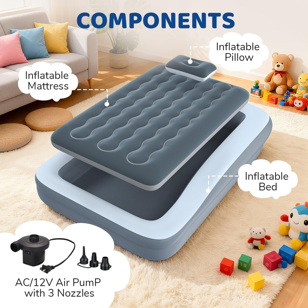 DICOLIN travel bed ready for camping and sleepovers with compact packing.