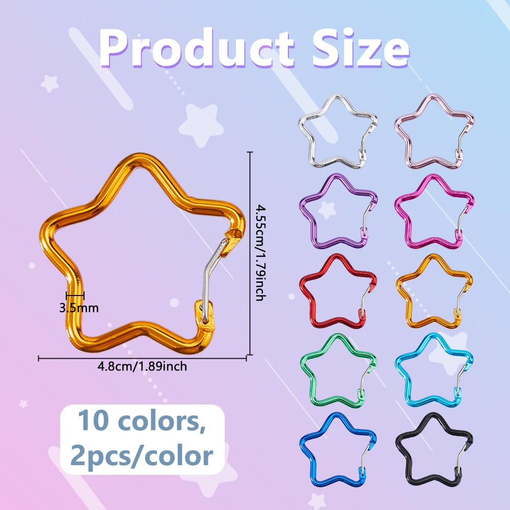 DICOSMETIC star carabiner clip on backpack shows vivid colors and style