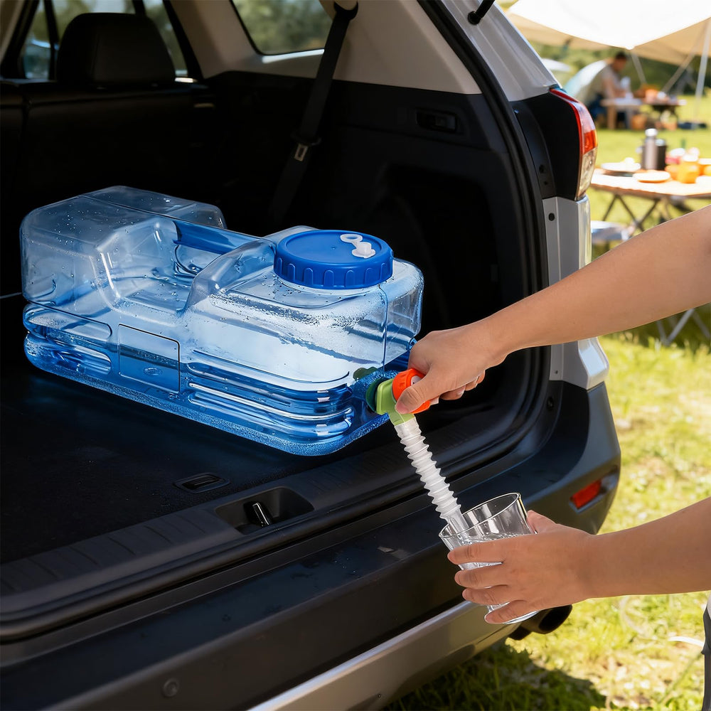 Dicunoy 2.6 gallon water container features thick, durable plastic for rugged outdoor use.
